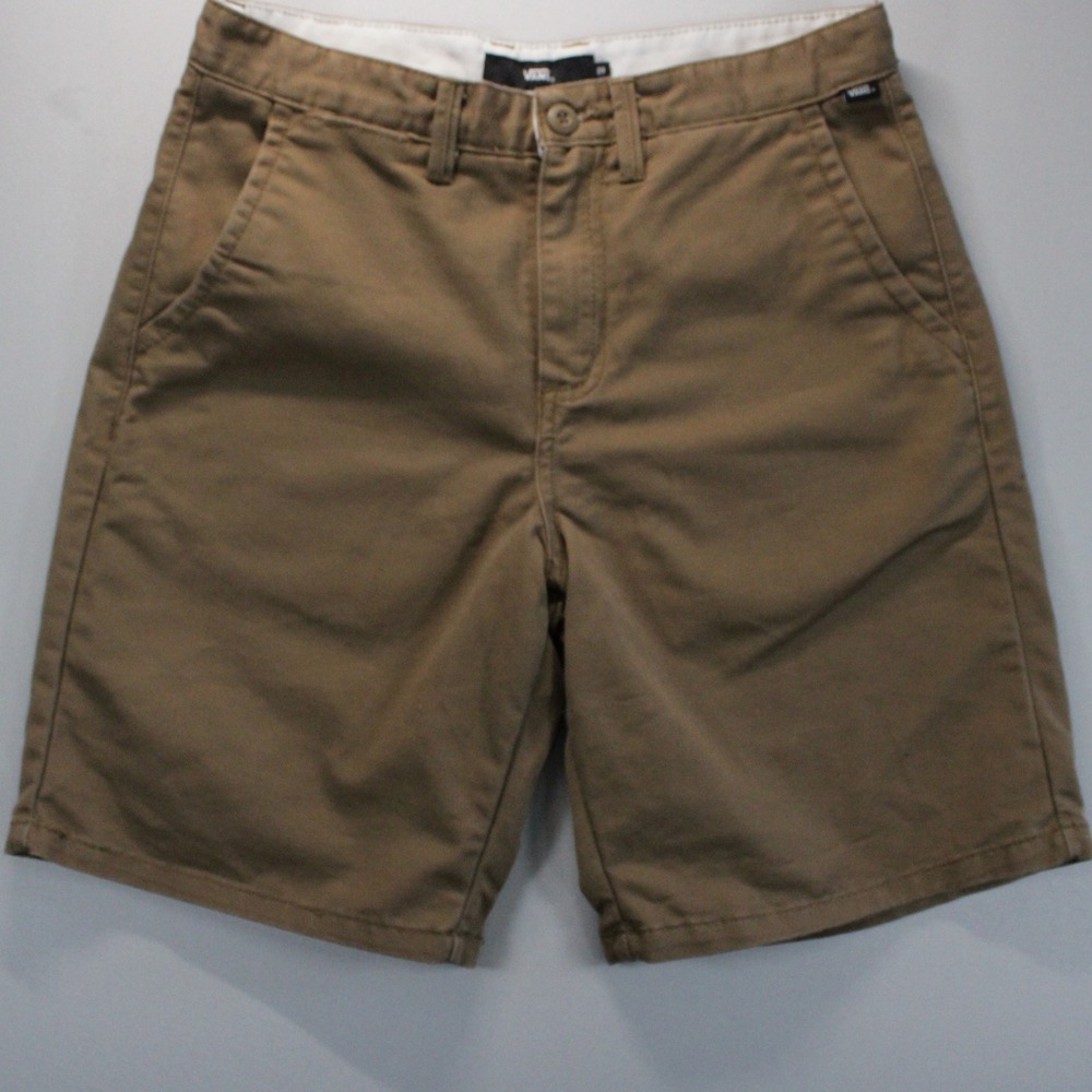 Vans Mens Chino Boarding Shorts Khaki Tan Skater Surfer Y2K Size 29 Regular
